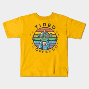 Caffeinated Cosmos - The Java-Sipping Martian Kids T-Shirt